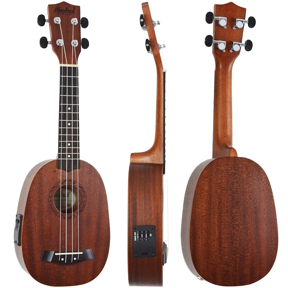 Ukulele Elétrico Soprano Pineapple Kp21e Natural Akahai Ronsani VTR321